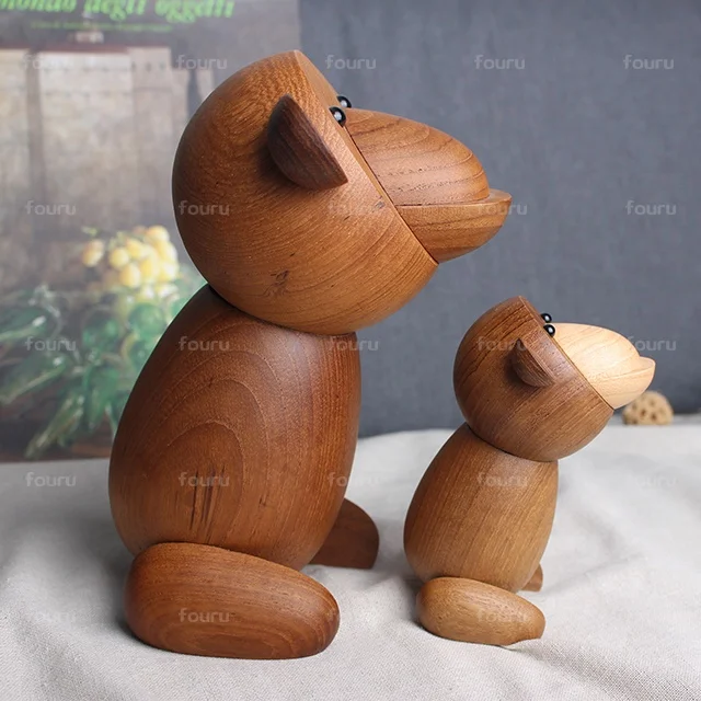 Nordic Style  Wooden Animal Figurines Wood Japanese Monkey Figures Home Decor Ornaments Crafts Boy Toys & Hobbies