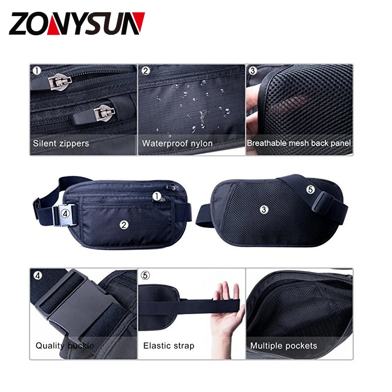 Outdoor Sport Waist Bag Rfid Fanny Pack Custom For Running Hiking