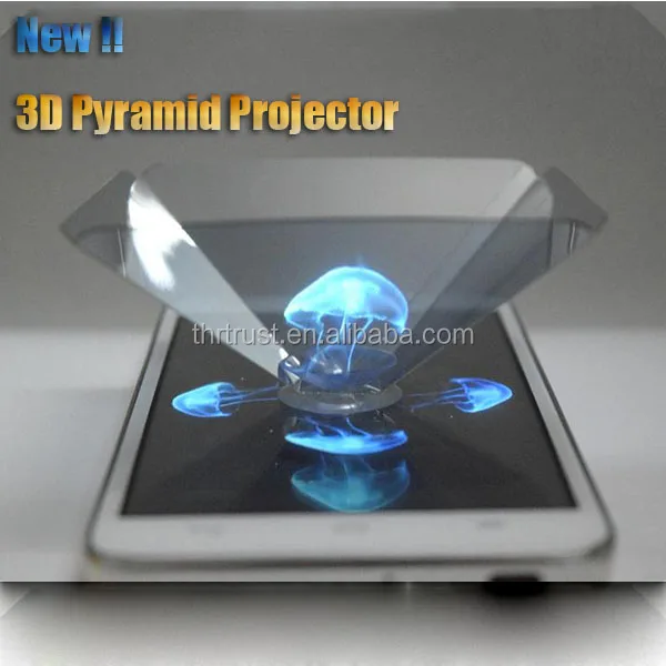 3d hologram advertising holographic acrylic pyramid display projector