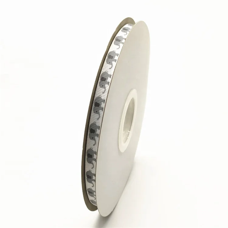 Wholesale In Stock Custom Logo Animal Printed Polyester Grosgrain Ribbon