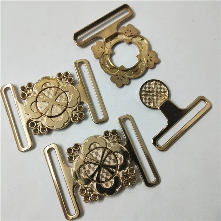 Ffower shape Openable Spray paint metal belt buckle Two parts joint clasp interlocking buckle