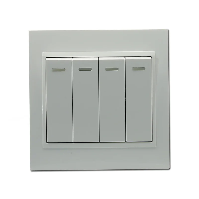 Best-selling 4 gang 1 way light switch pc plate electrical switch