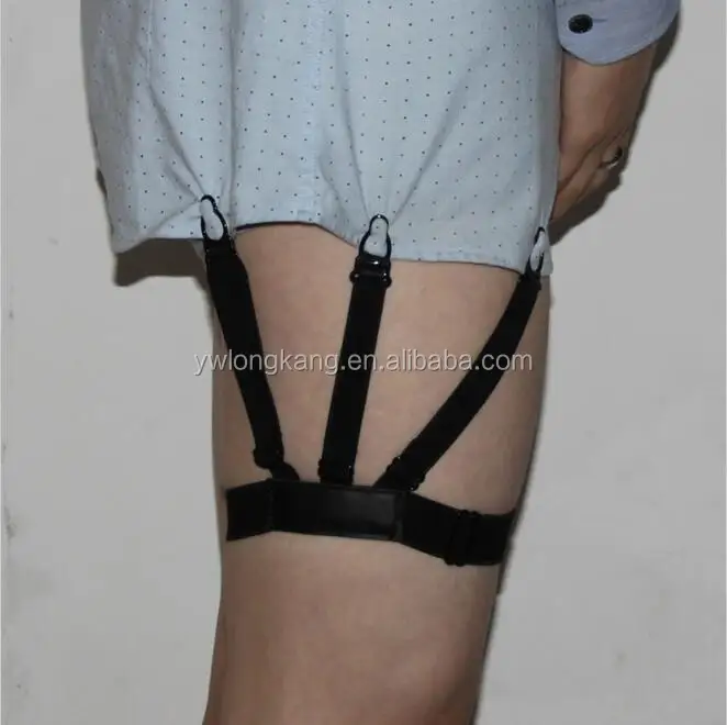 Hot sale fashion mens shirt stays holder garters with non-slip locking clamps