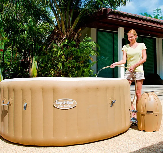 Bestway 54129 Palm Springs Hydro Jet Outdoor Mini Jazzy Swimming Pool Spa Adult Jacuzzi Inflatable Bathtub