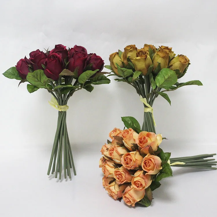 Wedding decorative flowers bouquet artificial rose bouquet silk rose bunch artificial flowers bunch preserved flower