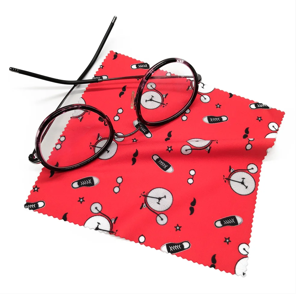 Мягкая ткань из микрофибры для чистки очков с цифровой печатью на заказ