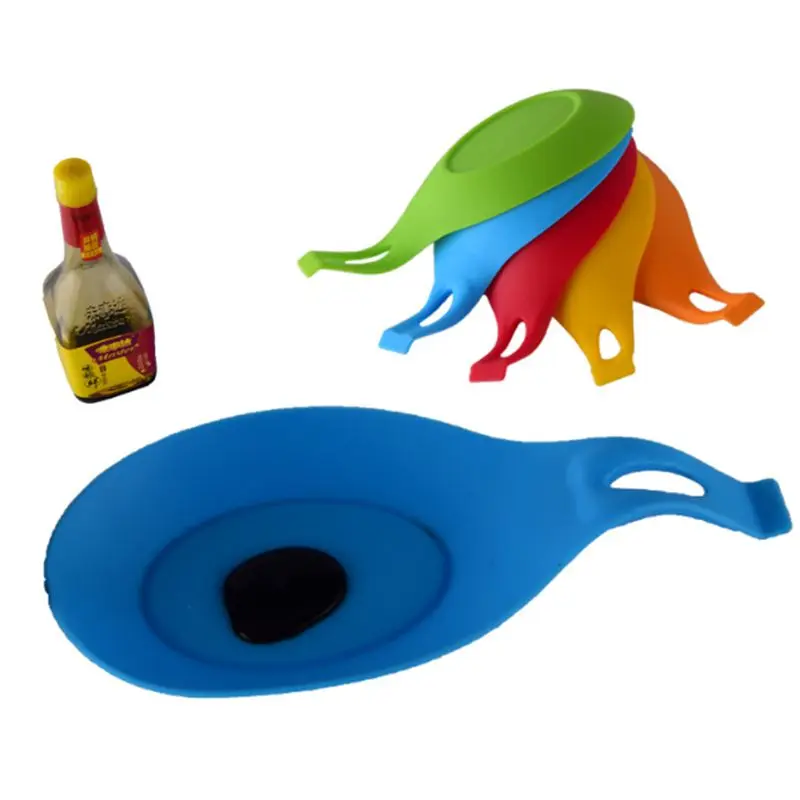 
Lixsun Food Grade Silicone Cooking Kitchen Spoon Rest Utensil Spatula Holder On Pot Cooking Tool 