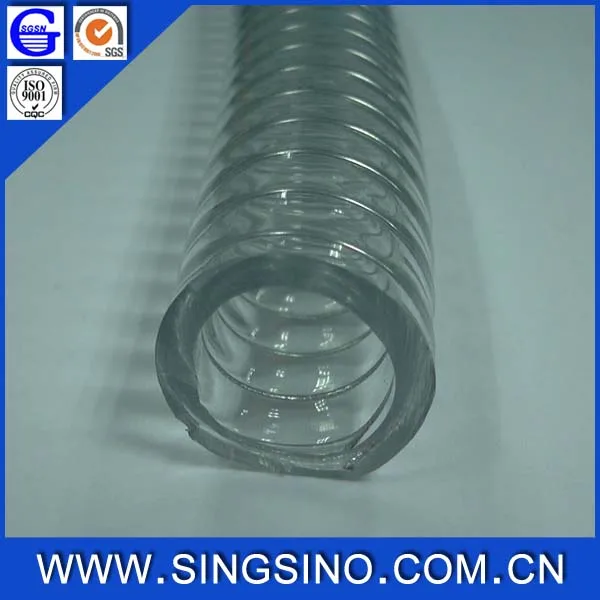 3/4' Inch Food Grade PVC Spring Hose, Transparent 3/4 PVC Steel Wire Reinforced Hose