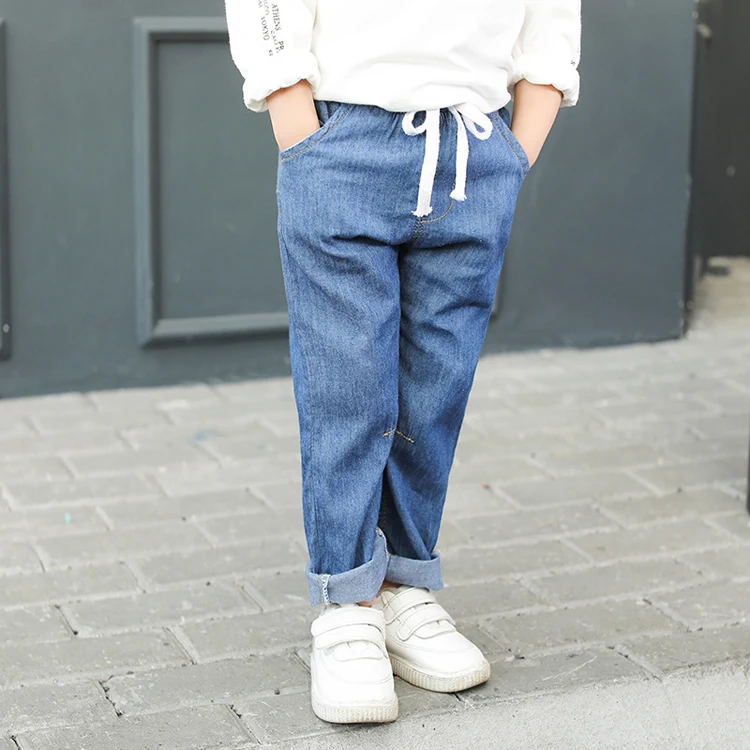 
Baby boys fashion design full pants denim casual pants 