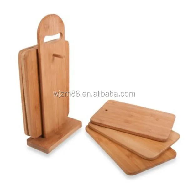 
wholesale bamboo cheese cutting boards set with holder, breakfast serving board 