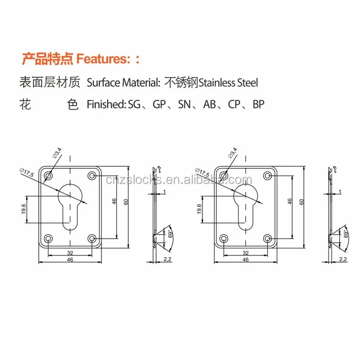 [ZS1-HL]Russian Ukraine iron stainless steel cover door lock protective cover cylinder covers