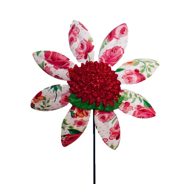Osgoodway Multicolor Plastic Rose Windmill Hot Sale Indoor Balcony Decor Toy Garden Ornament & Stake Decoration for Home