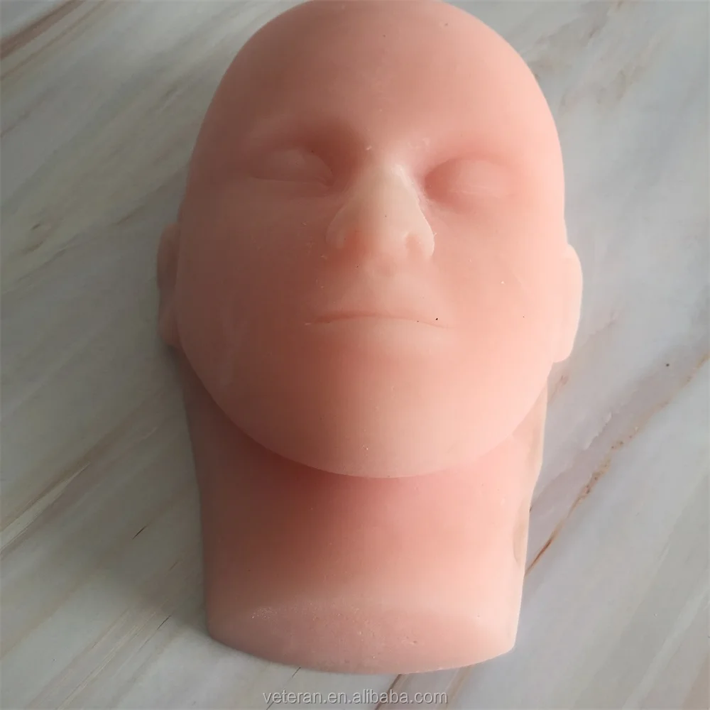 
Veteran Training Mannequin Flat Head Practice Make Up Model Cosmetology realistic silicone mannequin head 