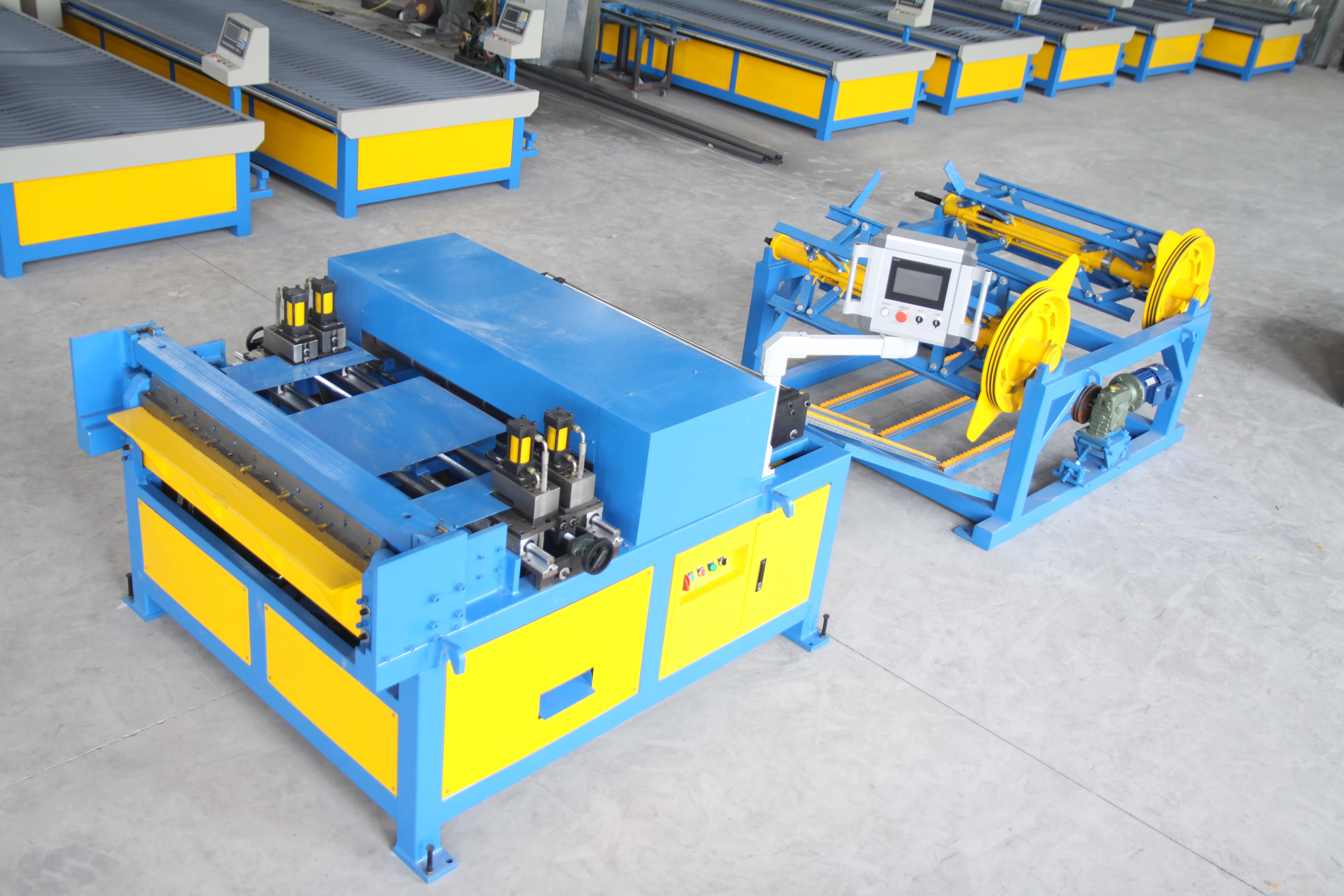 CE ISO  approved hvac square duct manufacture auto duct line 3 machine