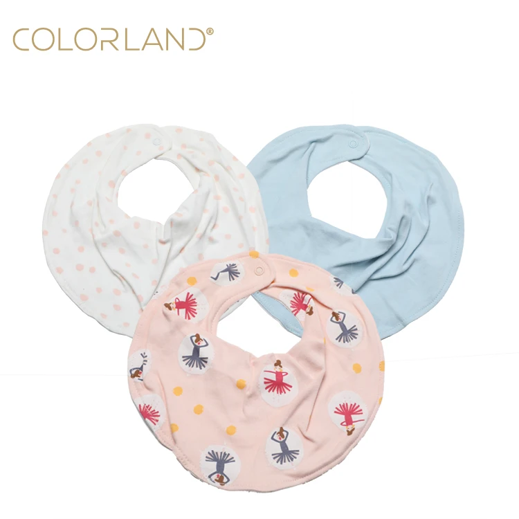 Colorland New Design Custom Soft Bandana Fabric Baby Bibs Newborn Bib