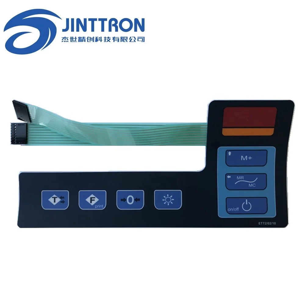 
Membrane keypad/keyboard manufacturer with 3M adhesive with red and yellow Bicolor display window 