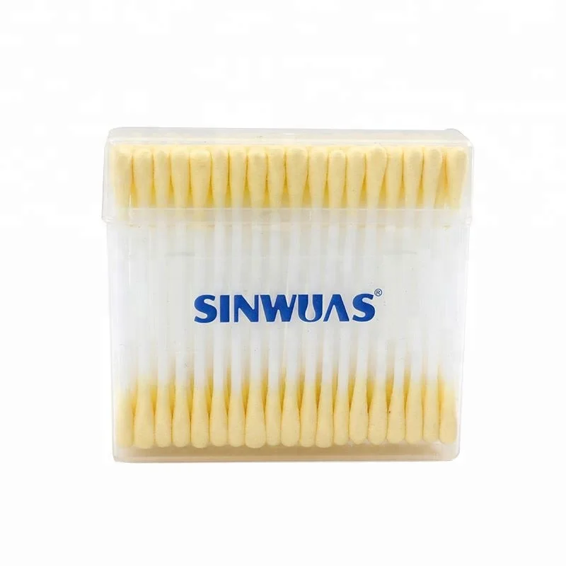 Double pure cotton thick texture glossy wholesale cotton swabs