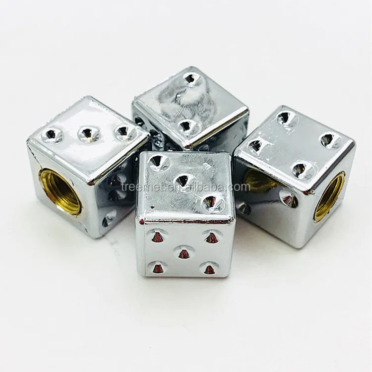 
Chrome Dice Tire Tyre Valve Caps for Bike Auto Truck Tire Valve Dust Cap 