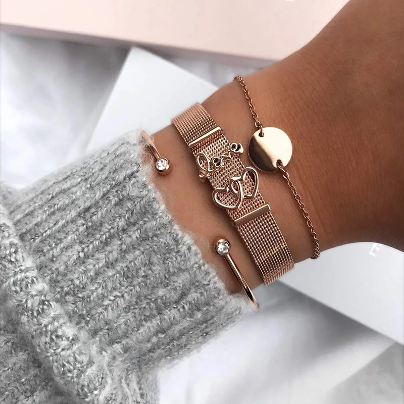 New Product Ideas 2021 Stainless Steel 10mm Slide Charm Mesh Bracelet For Women