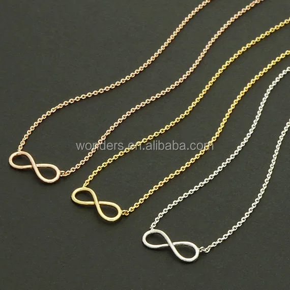 Wholesale Infinity Love Pendant Copper Necklace Women Gold Plated