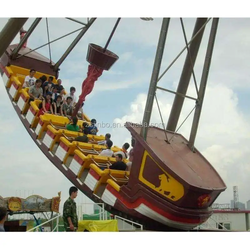 Thrill Park Entertainment Equipment Outdoor Play Structures Decorative Pirate Ship Sky Swing Boat Giant Galleon Ride for Sale