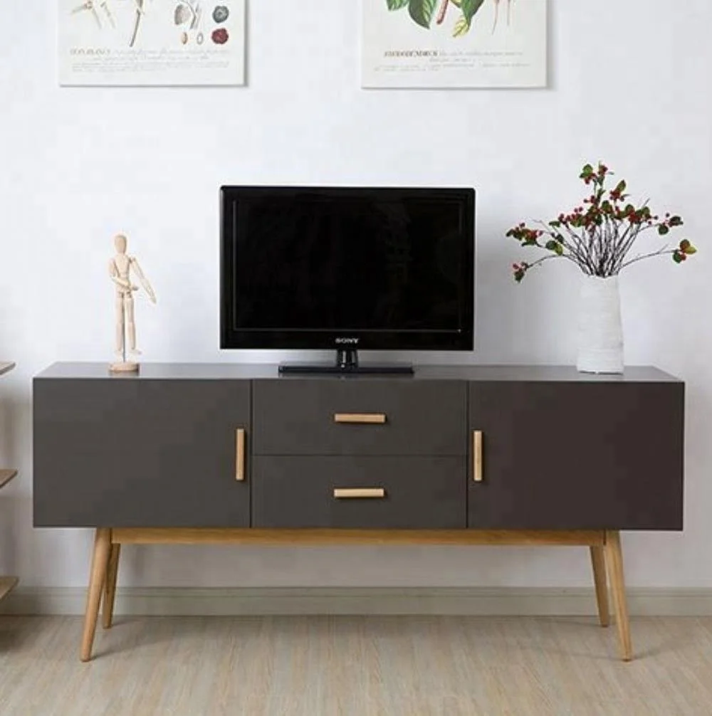 home furniture DIY 2 door 2 drawer cheap led lowboard wood wall console TV unit