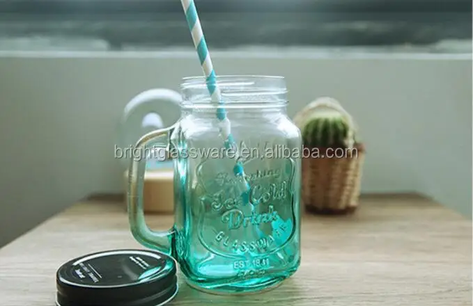 Оптовая продажа, тисненый логотип, квадратная стеклянная банка, каменная ручка, бутылка с крышками и соломинкой