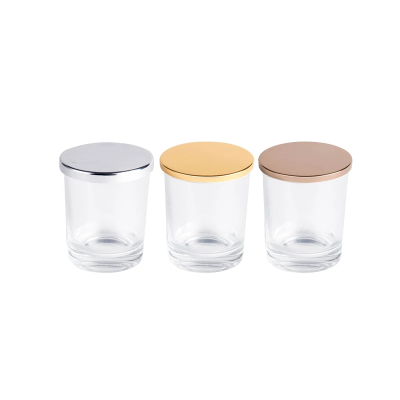 Wholesale Empty Glass Candle Jar Containers with  Aluminium Lids
