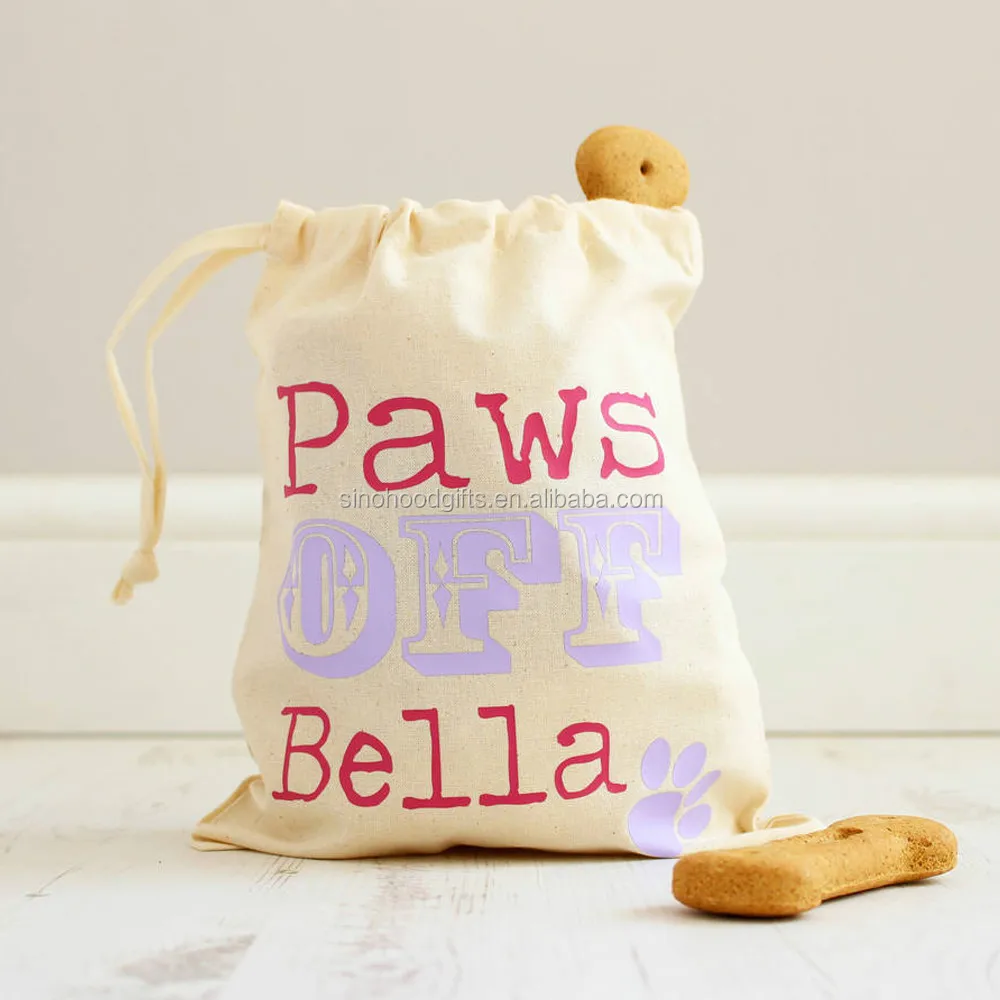 
2016 China manufacturer supply eco-friendly 100% cotton recycled pets treat bag 