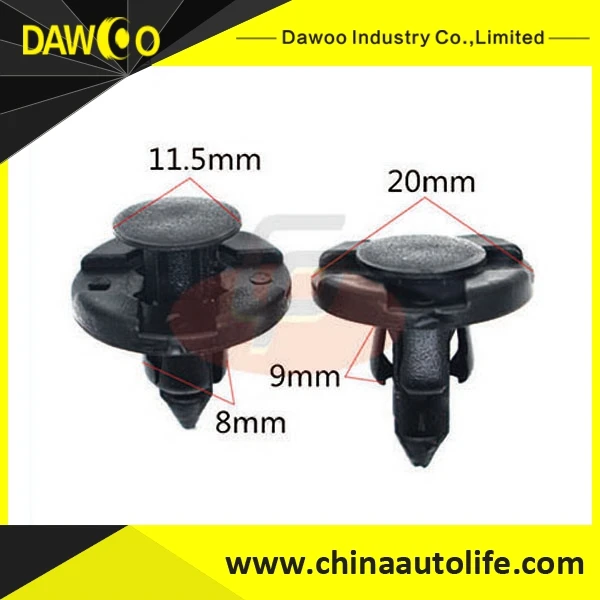 8mm Door Hole Rivet Push Clip Black Cars Lined Cover Pronged Tree Rivet Fasteners Auto Fasteners for Auto