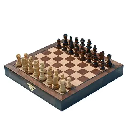 
Portable Folding Chess Game Antique Luxury Wooden International Chess Game Set 