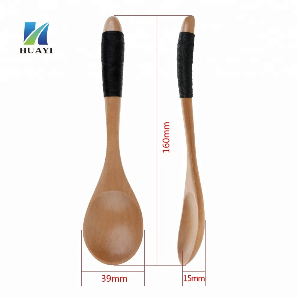 wooden long handle  soup spoon