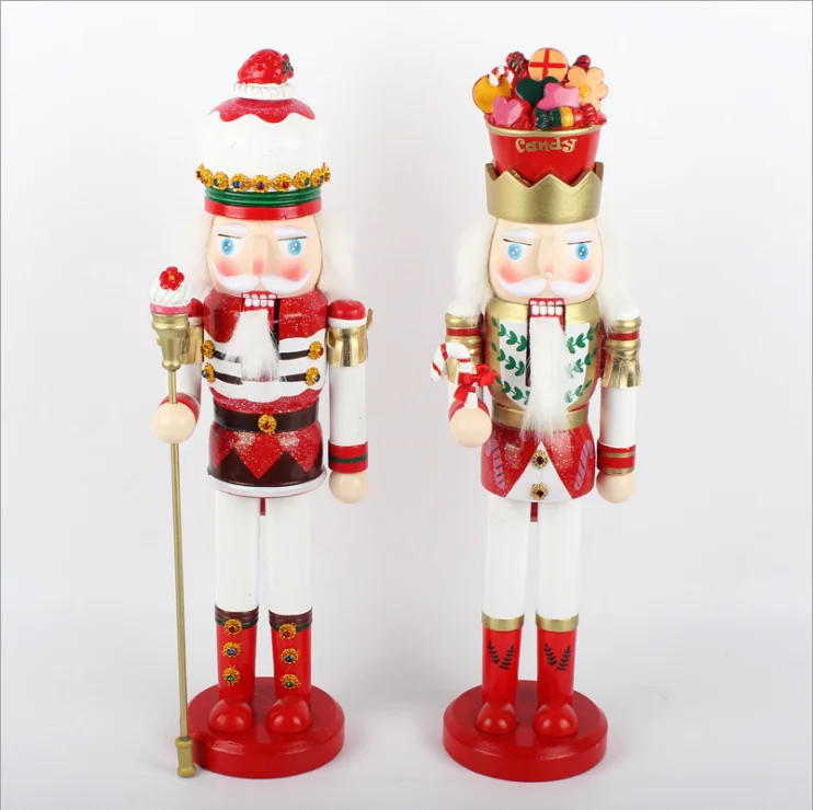 High quality creative King Candy wooden nutcracker wooden soldier nutcracker for christmas decoration funny christmas nutcracke