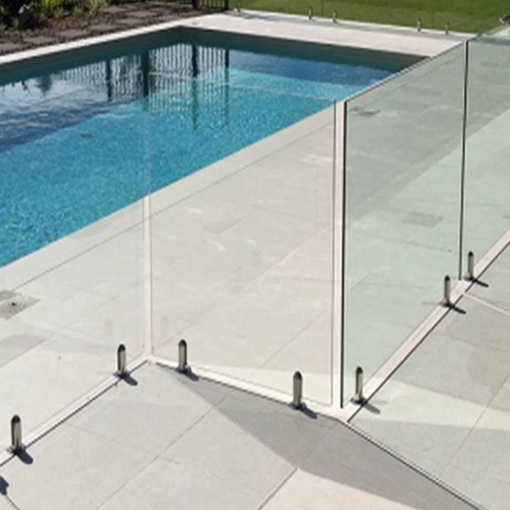 316 Inox Spigot glass balcony deck railing fence stainless steel support base for frameless glass balustrades