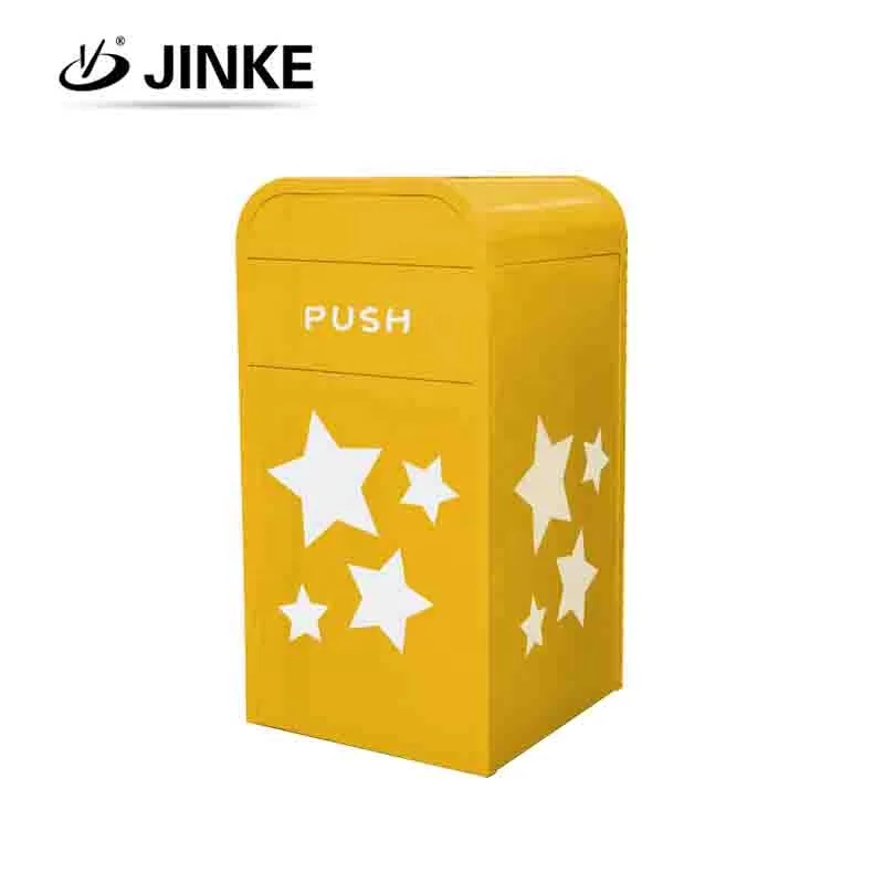 Customized Advertising Printing Metal Garbage Bins Amusement Park Trash Can