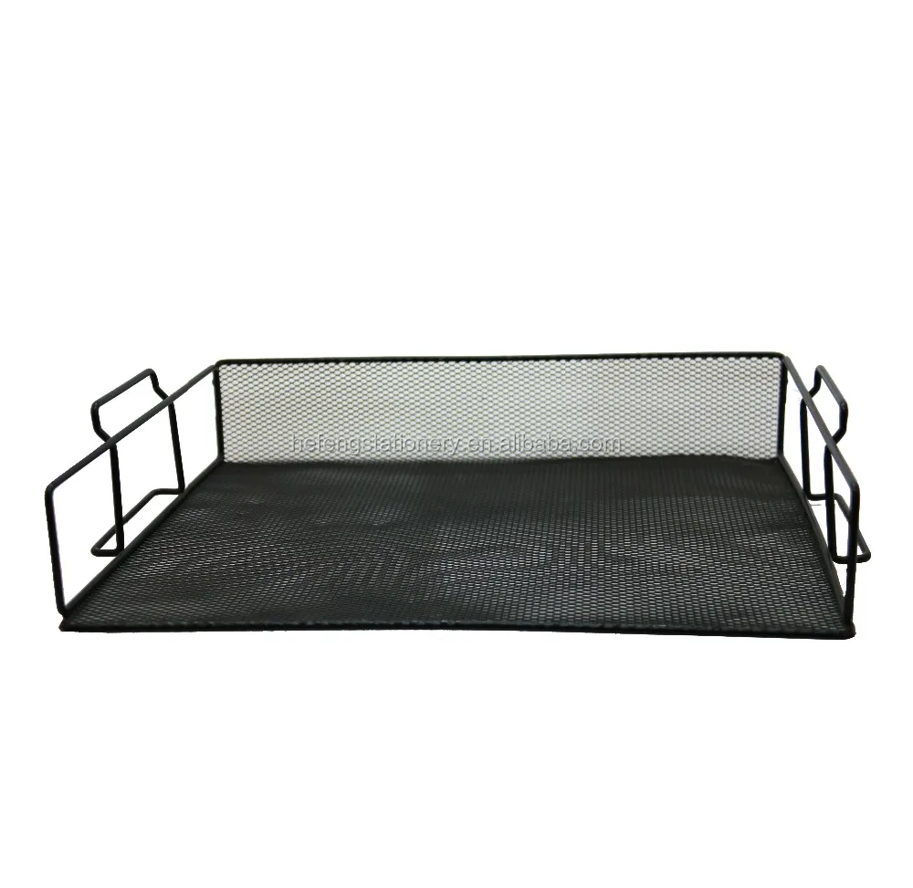 
mesh metal stackable table/desk organizer document paper storage tray 