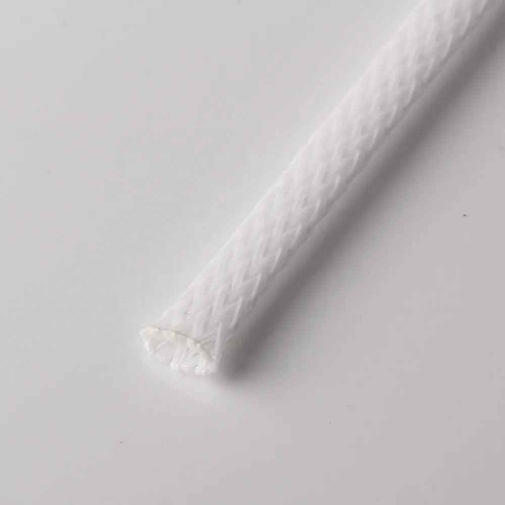 4MM White Braided Sleeve for Wires Protection