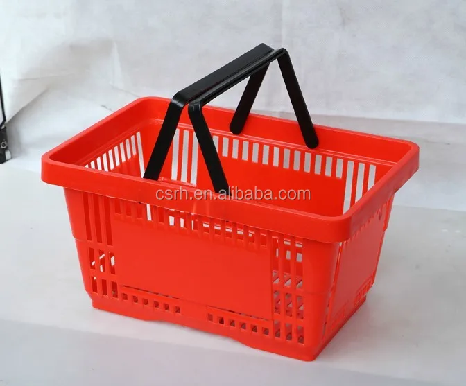 Supermarket Square Style Shopping Baskets RH-BPH21-1 For Supermarket Shopping Basket With Double Handles