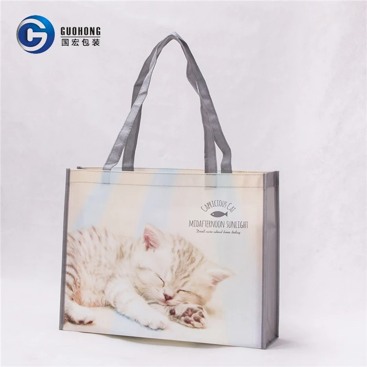 
Reusable carrefour shopping non woven laminated tote bag with custom printed logo 