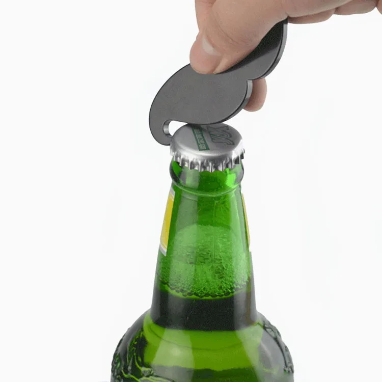 Promotion metal mustache bottle opener keychain