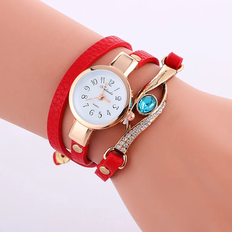 Gem-encrusted Bracelet Watch European And American Top Selling Ladies Watch Time Zone Quartz Watch