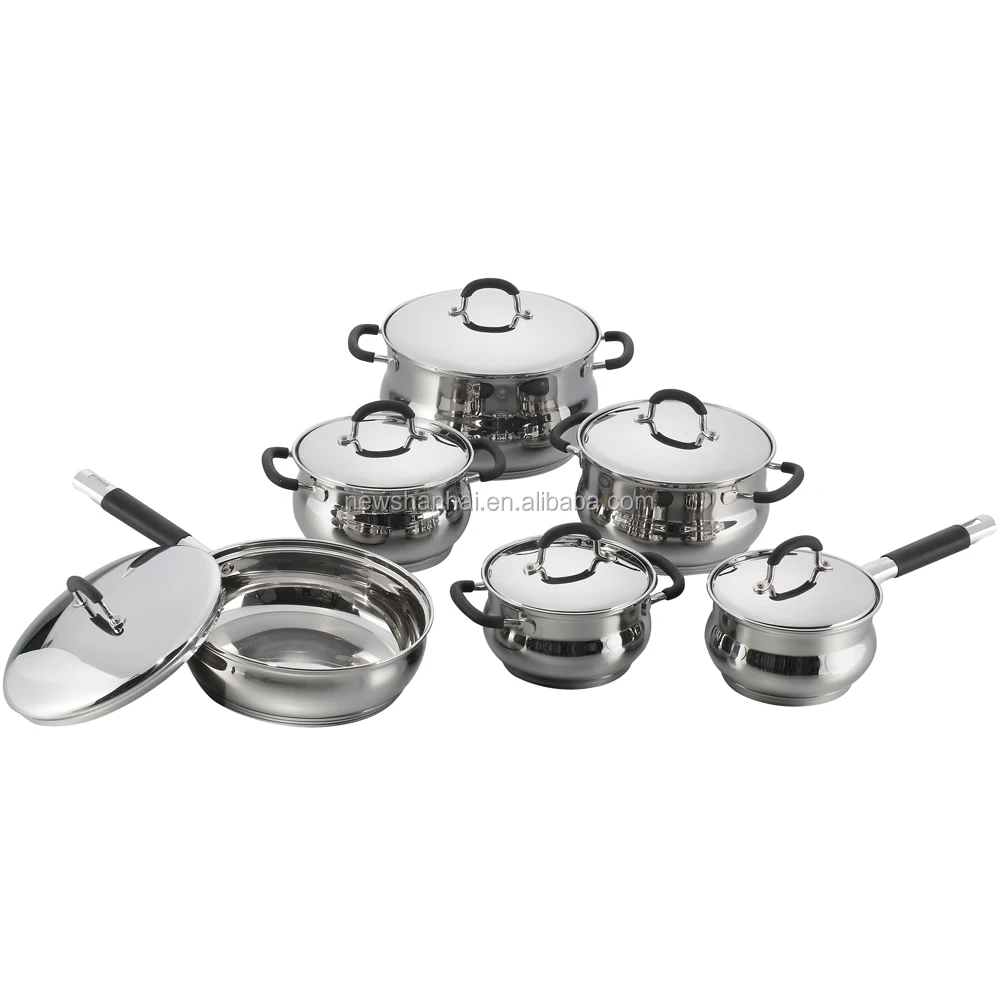 12Pcs Popular 304 stainless steel cookware set