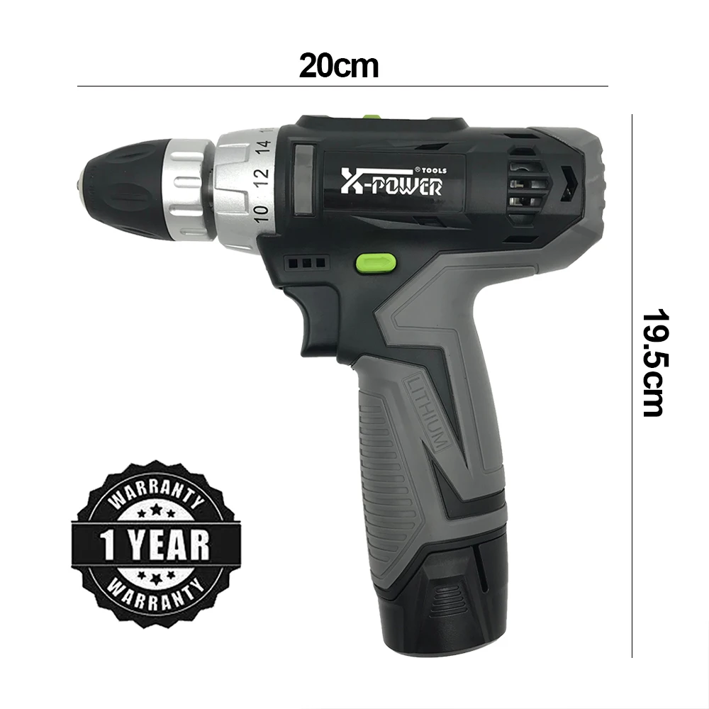 KCD322-C13B 12V lithium battery power cordless drill kit with 13pcs BMC package high quality manufacturer electric tool set