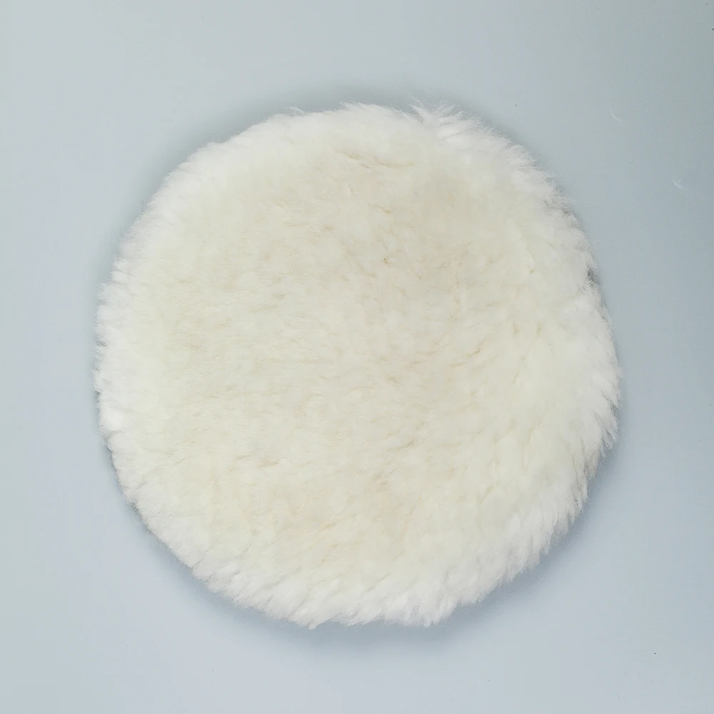 Multi Sizes Auto-stick Genuine Sheep Skin Polishing Pad Natural Lamb Wool Buffing Pad for Car Furniture