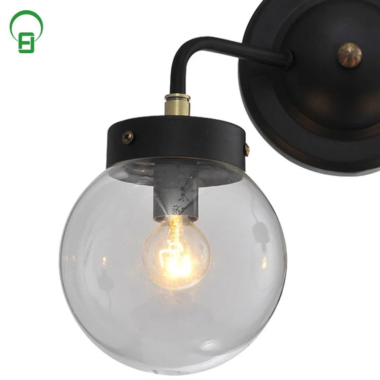 Metal glass Matte Black color base art ball large chandelier pendant light