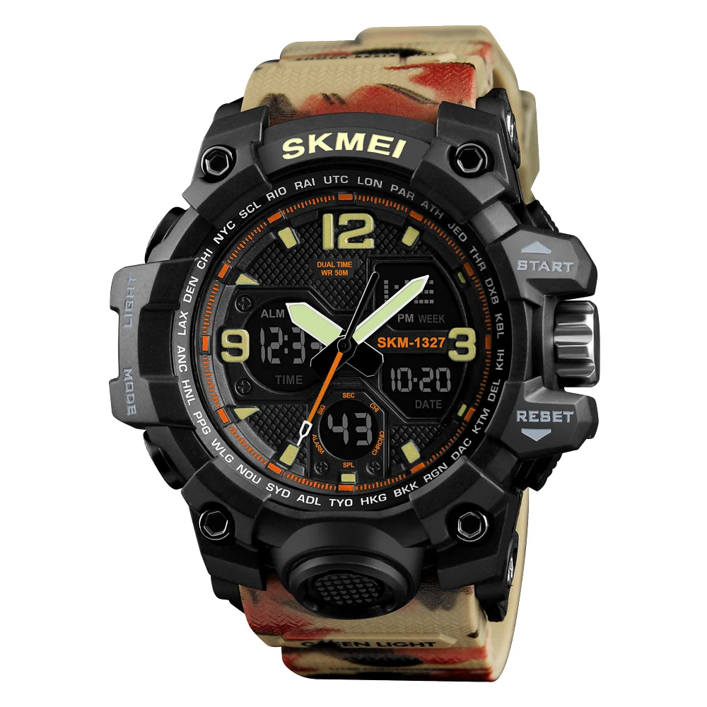 Relojes Hombre SKMEI 1327 Outdoor Sports Dual Time Analog Digital Wrist Watch for Men Women