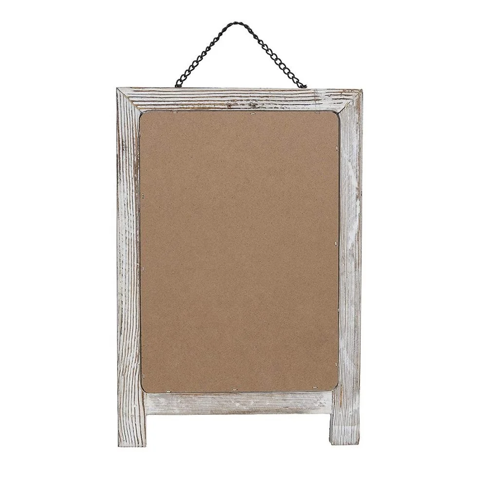Rustic Wooden Framed hanging Chalkboard Sign with Non-Porous Magnetic Chalk Board Surface