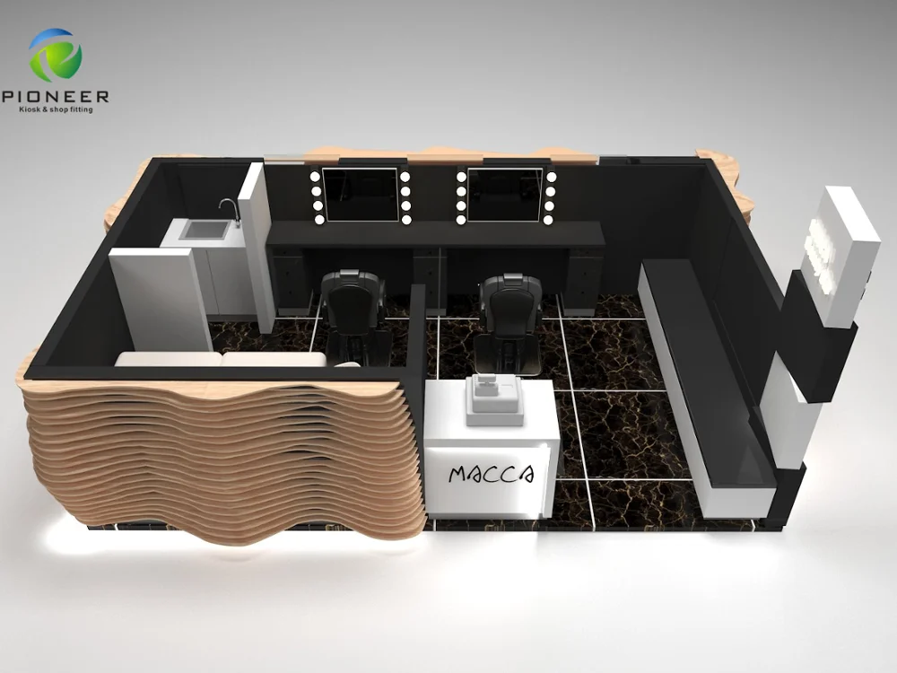 
Pioneer Customized Eyebrow Threading Display Kiosk 3D Design 