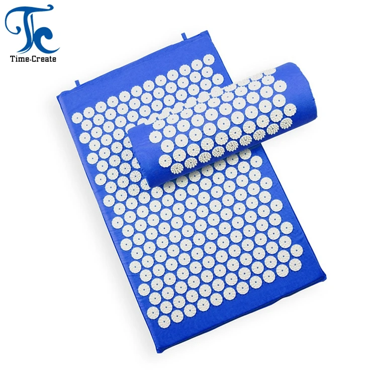 Custom print shakti yantra massage cotton Acupressure Mat and pillow set with bag