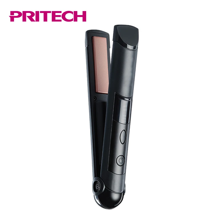 PRITECH Compact Size Rechargeable Wireless Flat Iron Hair Straightener With USB Charging Cable